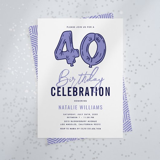40歳の誕生日パーティー 招待状