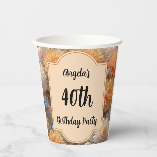 40歳の誕生日パーティー 紙コップ (正面)