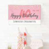 40歳の誕生日パーティー(紙吹雪ピンク) 横断幕 (インサイチュ)
