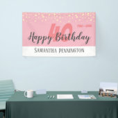 40歳の誕生日パーティー(紙吹雪ピンク) 横断幕 (トレードショー)