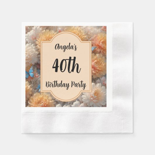 40歳の誕生日パーティー 縁ありカクテルナプキン (正面)