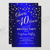 40歳の誕生日パーティー-金ゴールドブ王室のルー 招待状 (正面/裏面)