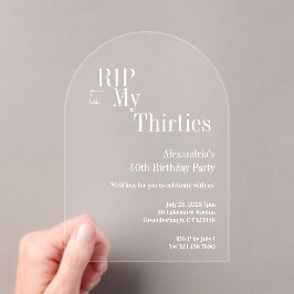 40歳の誕生日パーティー RIP 30s アクリル招待状
