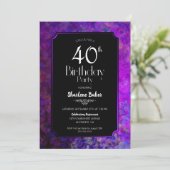 40歳の誕生日パープルとブラックパーティー 招待状 (スタンド正面)