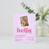 40歳の誕生日パープル招待状 ポストカード (スタンド正面)