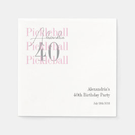 40歳の誕生日ピックボールパーティーピンク スタンダードカクテルナプキン