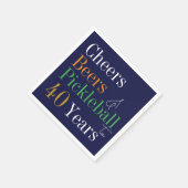 40歳の誕生日ピックボール応援ビーズブルー スタンダードカクテルナプキン (角)