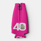 40歳の誕生日ピンクと白2枚クール ボトルクーラー (裏面)