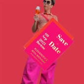 40歳の誕生日ピンクのオレンジ色の金ゴールドは日付を保存 箔招待状