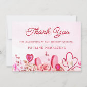 40歳の誕生日ピンクのローズ渦巻形のハートありがとう (正面)