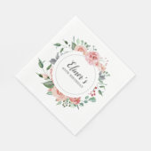 40歳の誕生日ピンクエレガントローズフローラ スタンダードランチョンナプキン (角)