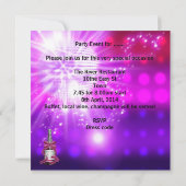 40歳の誕生日ピンクシャンパングラス 招待状 (裏面)