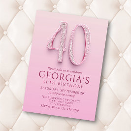 40歳の誕生日ピンクダイヤモンド 招待状