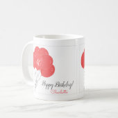40歳の誕生日ピンク色の風船 コーヒーマグカップ (正面左)