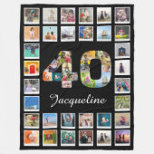 40歳の誕生日ファミリー写真コラージュ大 フリースブランケット (正面)