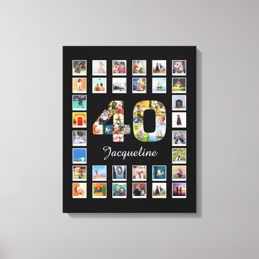 40歳の誕生日ファミリー写真集47枚 キャンバスプリント (正面)