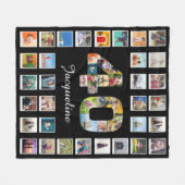 40歳の誕生日ファミリー写真集47枚 フリースブランケット (正面(横))