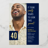 40歳の誕生日フォイル招待状 箔招待状 (正面)
