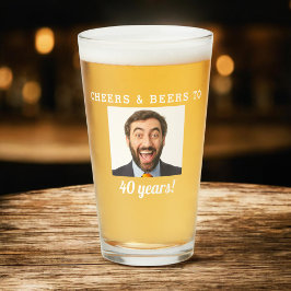 40歳の誕生日フォトグラス Cheers & Beers タンブラーグラス
