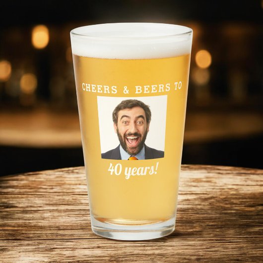 40歳の誕生日フォトグラス Cheers & Beers タンブラーグラス