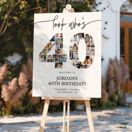 40歳の誕生日フォトコラージュウェルカムサイン ポスター