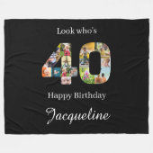 40歳の誕生日フォトコラージュテンプレート フリースブランケット (正面(横))