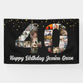 40歳の誕生日フォトコラージュハッピーバースデーイベント 横断幕 (横)