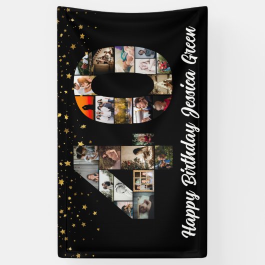 40歳の誕生日フォトコラージュハッピーバースデーイベント 横断幕 (縦)