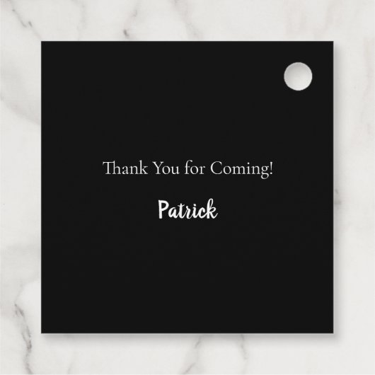 40歳の誕生日フォトコラージュ男の黒感謝してい君 フェイバータグ (裏面)