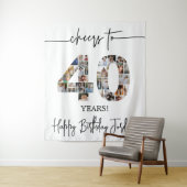 40歳の誕生日フォトコラージュ背景 タペストリー (インサイチュ)