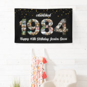 40歳の誕生日フォトコラージュ設立1984 横断幕 (インサイチュ)