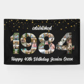 40歳の誕生日フォトコラージュ設立1984 横断幕 (横)