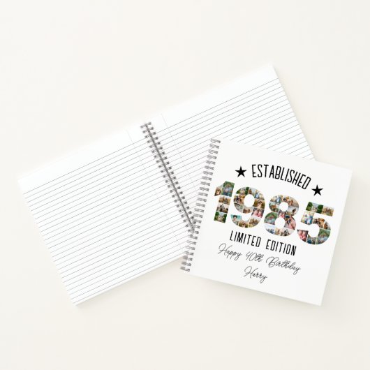 40歳の誕生日フォトコラージュ設立1985 ノートブック (内部)