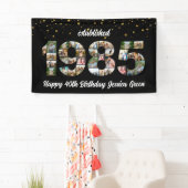 40歳の誕生日フォトコラージュ設立1985 横断幕 (インサイチュ)