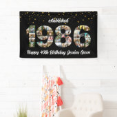 40歳の誕生日フォトコラージュ設立1986 横断幕 (インサイチュ)