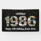 40歳の誕生日フォトコラージュ設立1986 横断幕 (横)