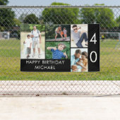 40歳の誕生日フォトコラージュ5写真白黒 横断幕 (インサイチュ)