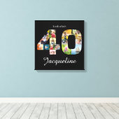 40歳の誕生日フォトコラージュ キャンバスプリント (インサイチュ (ウッドフロア))