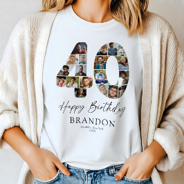40歳の誕生日フォトコラージュTシャツ Tシャツ