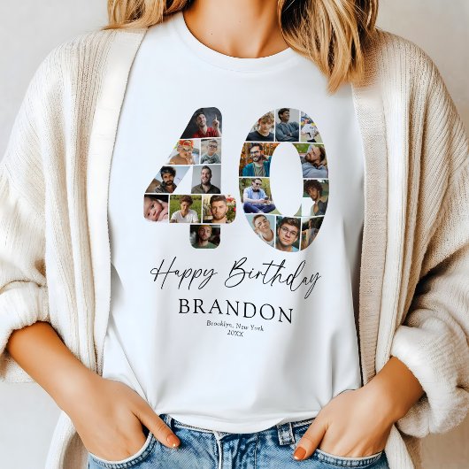 40歳の誕生日フォトコラージュTシャツ Tシャツ