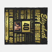 40歳の誕生日フォトパーソナライズされたフリースブランケット フリースブランケット (正面(横))