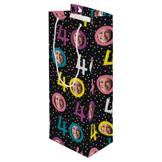 40歳の誕生日フォトワカスタマイズイン抱き枕 ワインギフトバッグ (裏面アングル)