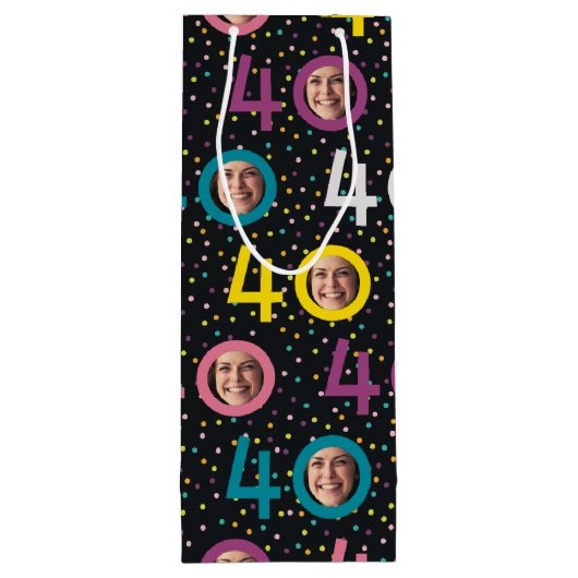 40歳の誕生日フォトワカスタマイズイン抱き枕 ワインギフトバッグ (裏面)