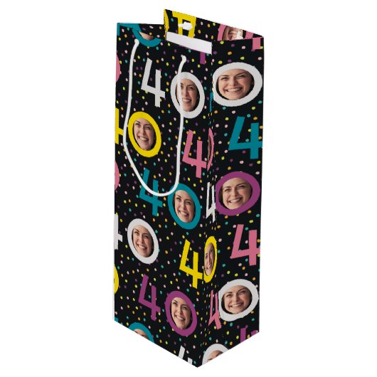 40歳の誕生日フォトワカスタマイズイン抱き枕 ワインギフトバッグ (正面アングル)