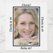 40歳の誕生日フォト応援～40歳 ワインラベル (シングルラベル)