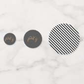 40歳の誕生日フォト白黒金ゴールドパーティー コンフェッティ (裏面)