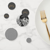 40歳の誕生日フォト白黒金ゴールドパーティー コンフェッティ (グループ)