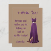 40歳の誕生日フラットサンキューカード サンキューカード (正面/裏面)