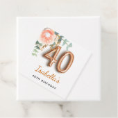 40歳の誕生日フローラバラ金ゴールドユーカリ・モノグラム フェイバータグ (インサイチュ)