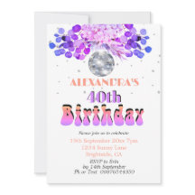 40歳の誕生日フローラパープルディスコボール